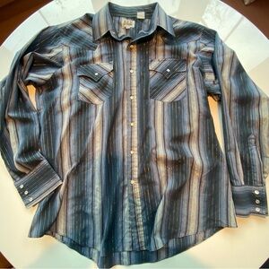Vintage Western Cowboy Stripshirt with Metallic Threads